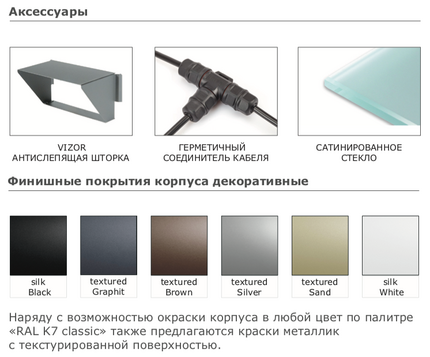 Комплектация прожектора
